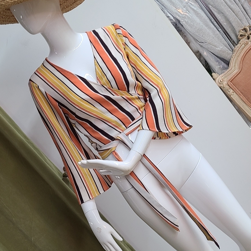 Forever 21 Contemporary Striped Crop Wrap